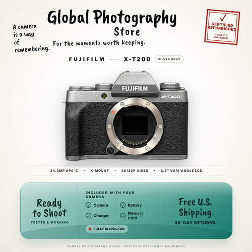 Fujifilm xt200 argento nero - argento,